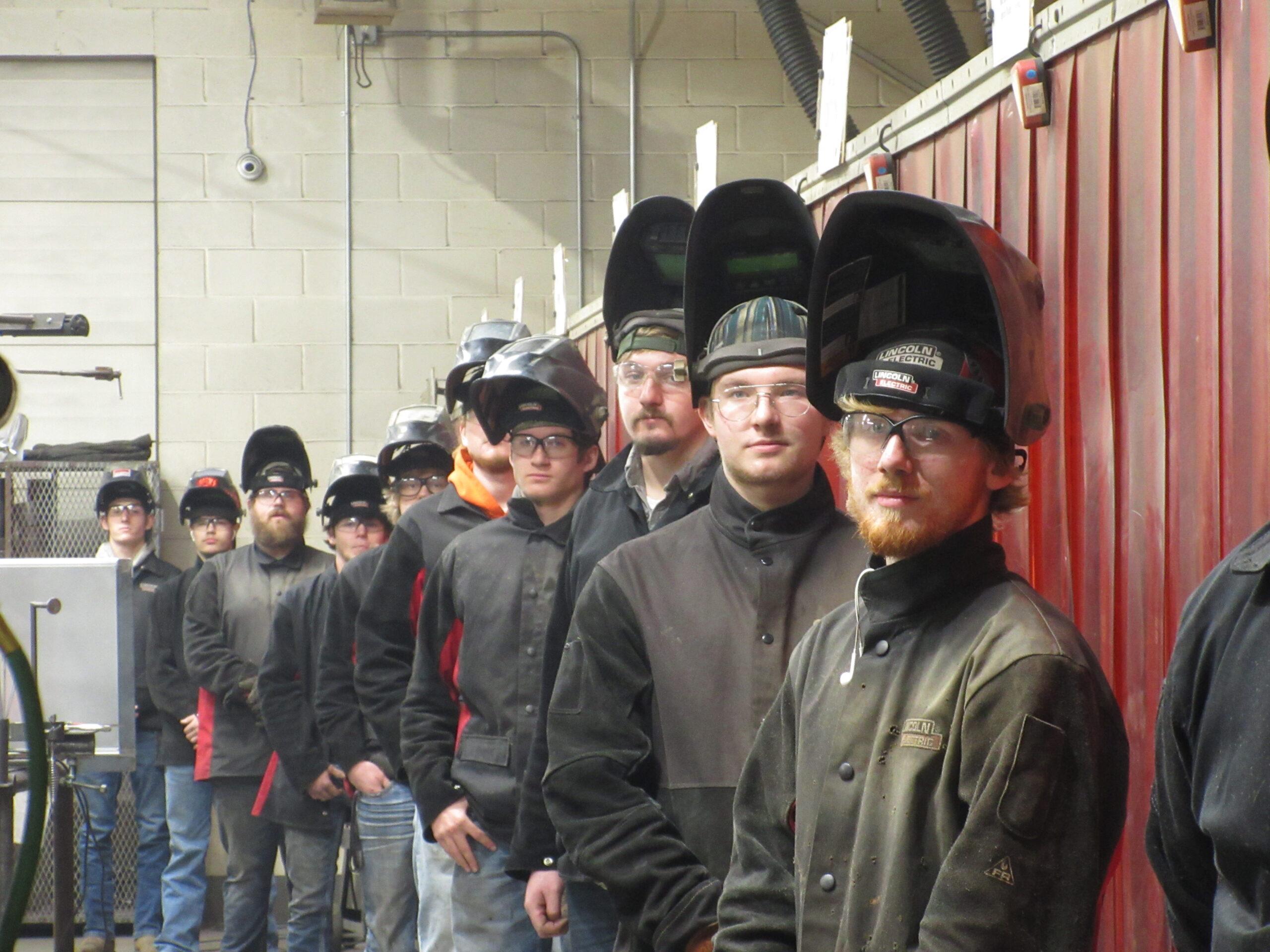 A-Line-of-Welding-Students